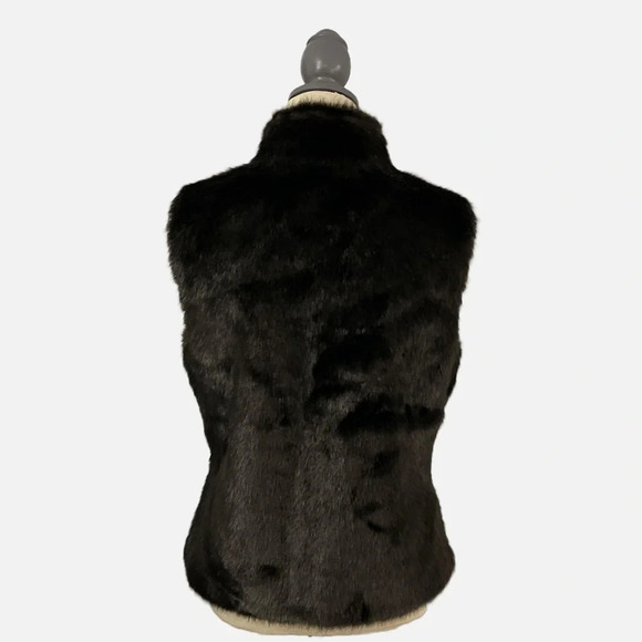 Edit by Jeanne Beker Faux Fur Vest Dark Brown Size Medium Retro Streetwear - Picture 2 of 13